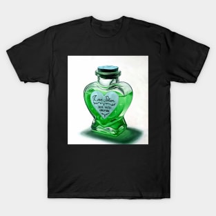 Alchemy Love elixir potion - green potion heart bottle T-Shirt